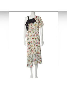 Preen line mixed pattern ditsy floral midi dress